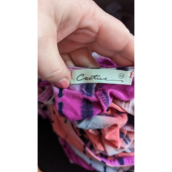 Tie-Dye Short Sleeve Dress With Pockets Medium - Picture 3 of 4